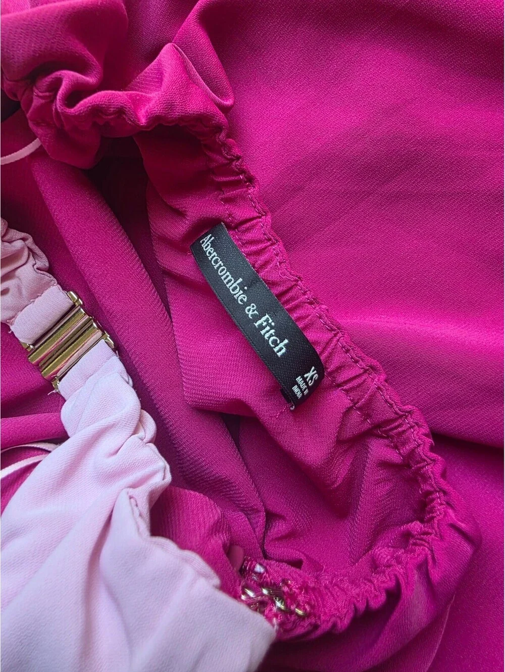 Abercrombie and Fitch Two-tone Colorblock Maxi Dress Hot pink and light Pink